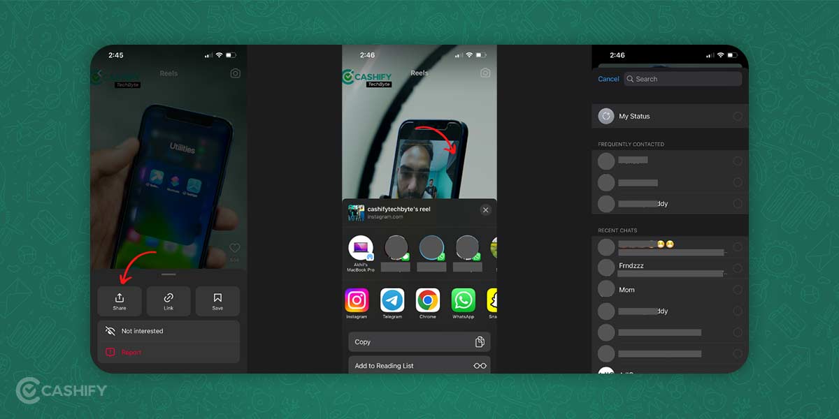 How To Share Instagram Reels As Whatsapp Status Cashify Blog