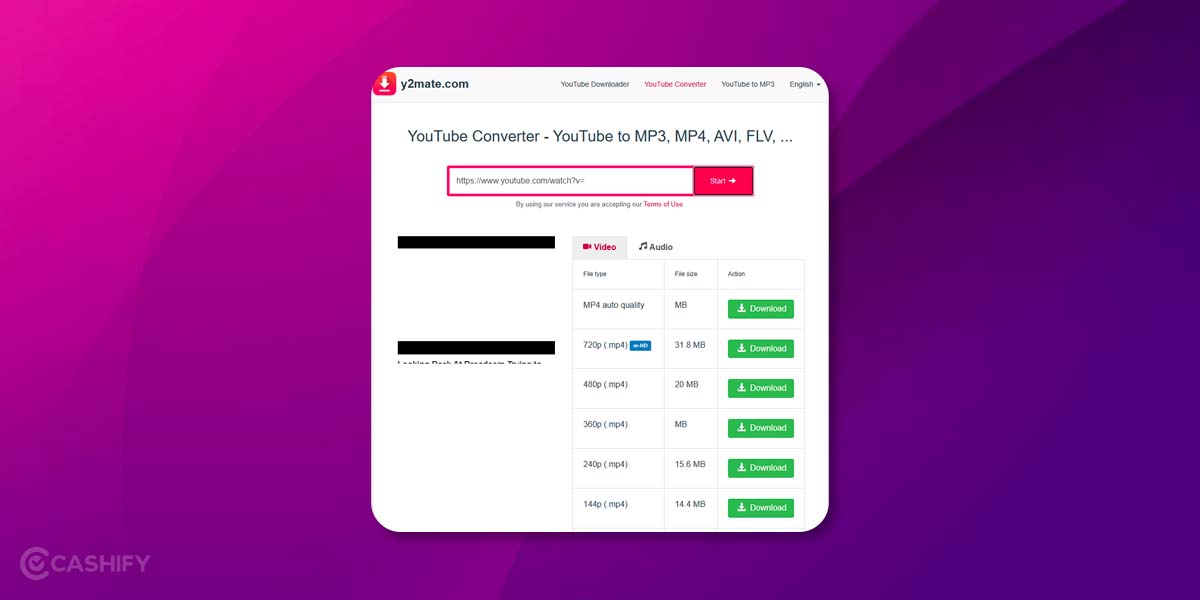How To Download MP3 And Videos From Youtube Using Y2mate | Cashify Blog