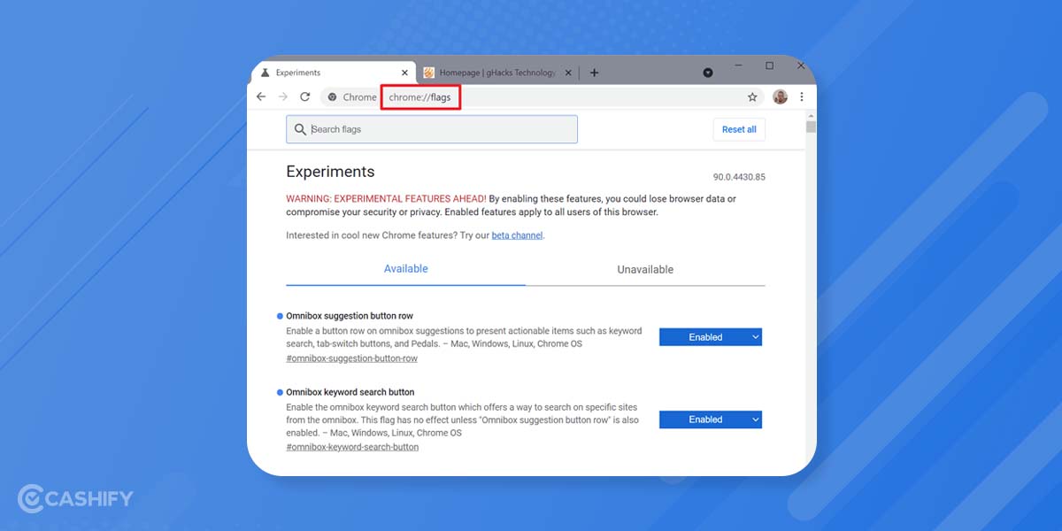 Best Of Flags Chrome Android And PC Version To Enable Cashify Blog