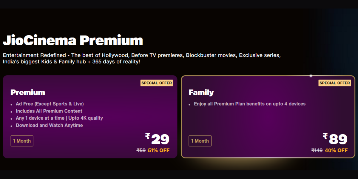 JioCinema Unveils New Premium Plans Starting At Just Rs 29 Cashify News jiocinema-unveils-new-premium-plans-starting-at-just-rs-29-cashify-news